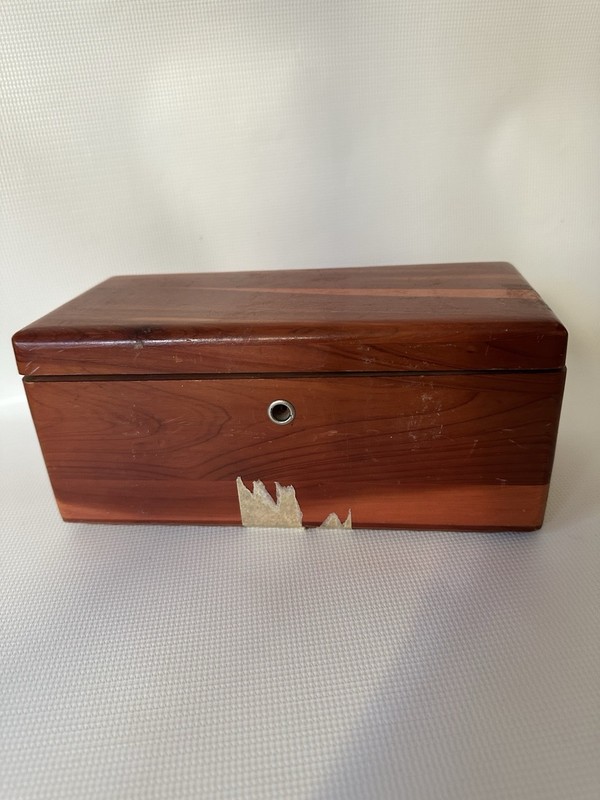 San Benito TX Whalen’s Furniture Small Lane Cedar Chest 1955 Vtg No Key 9”x4”4”