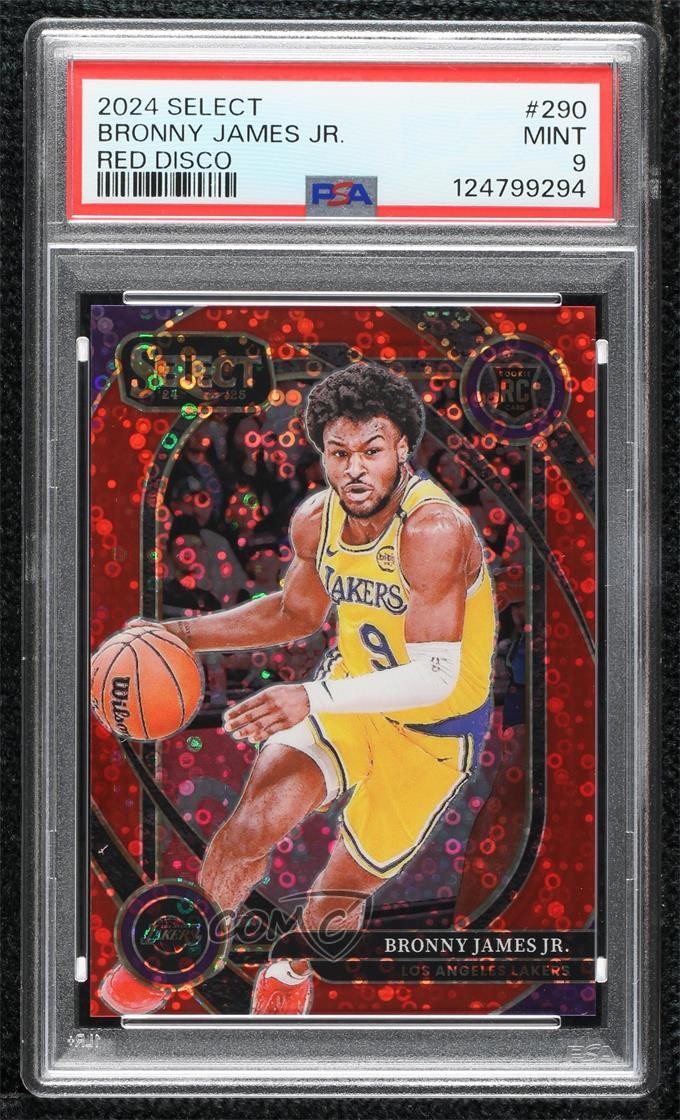 2024 Select Courtside Red Disco Prizm 30/49 Bronny James Jr PSA 9 Rookie RC 8d9