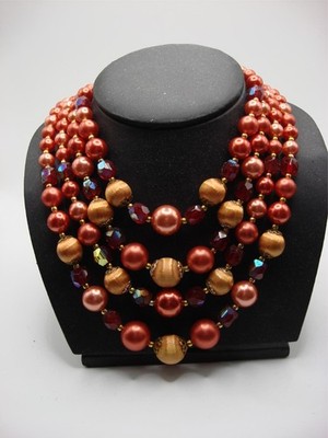 VINTAGE 1960'S ERA JAPAN MULTI STRAND ADJUSTABLE NECKLACE! MINTY!