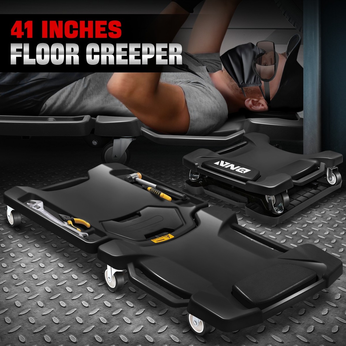 Stool Roll Around Creeper Biltek Rolling Garage Stool Creeper With Tool Storage Trays 300 Lbs  Capacity Heavy-Duty Mechanic Seat