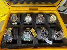 Lot of 8 Invicta Men's Watches - ALL New Authentic w Boxes and Tags. W/ CASE