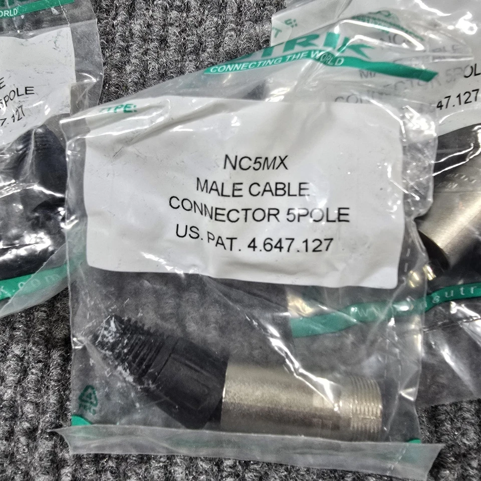 Neutrik NC5MX Conector de Cable Macho 5 Polos Lote de 3 Nuevos Enchufes XLR de Audio Sellados Foto 2 de 3