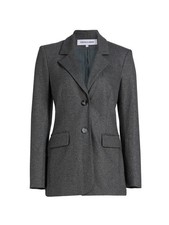 NEW, Veronica Beard Ryanne Wool Single-Breasted Jacket Heather Grey Sz 6 S7517