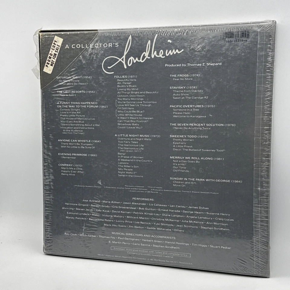 A Collector’s Stephen Sondheim Cassette Box Set 4 tapes 1985 Promo Sealed NOS - Image 2 of 4