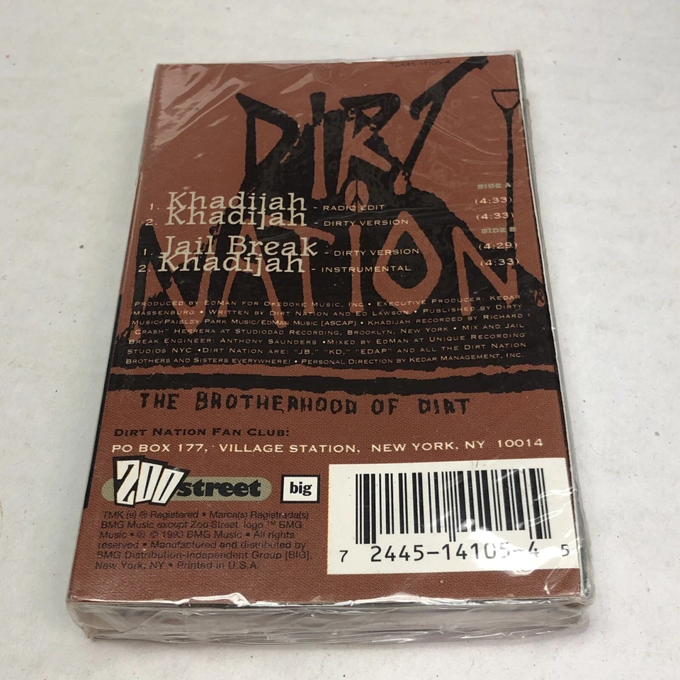 NEW Dirt Nation Khadijah 1993 OG Cassette Tape Single Rap Hiphop SEALED - Image 2 of 4