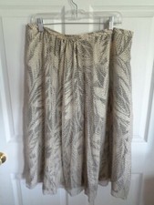 Talbots Woman - Black / Beige - Silk - Lightweight Summer Skirt - Size 18W