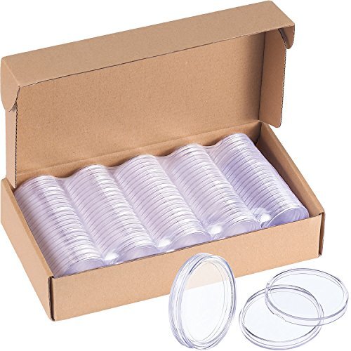 25 mm Klar Rund Münzhalter Kapsel Behälter Etui für Münzsammlung, 100 Stück - Bild 7 von 7