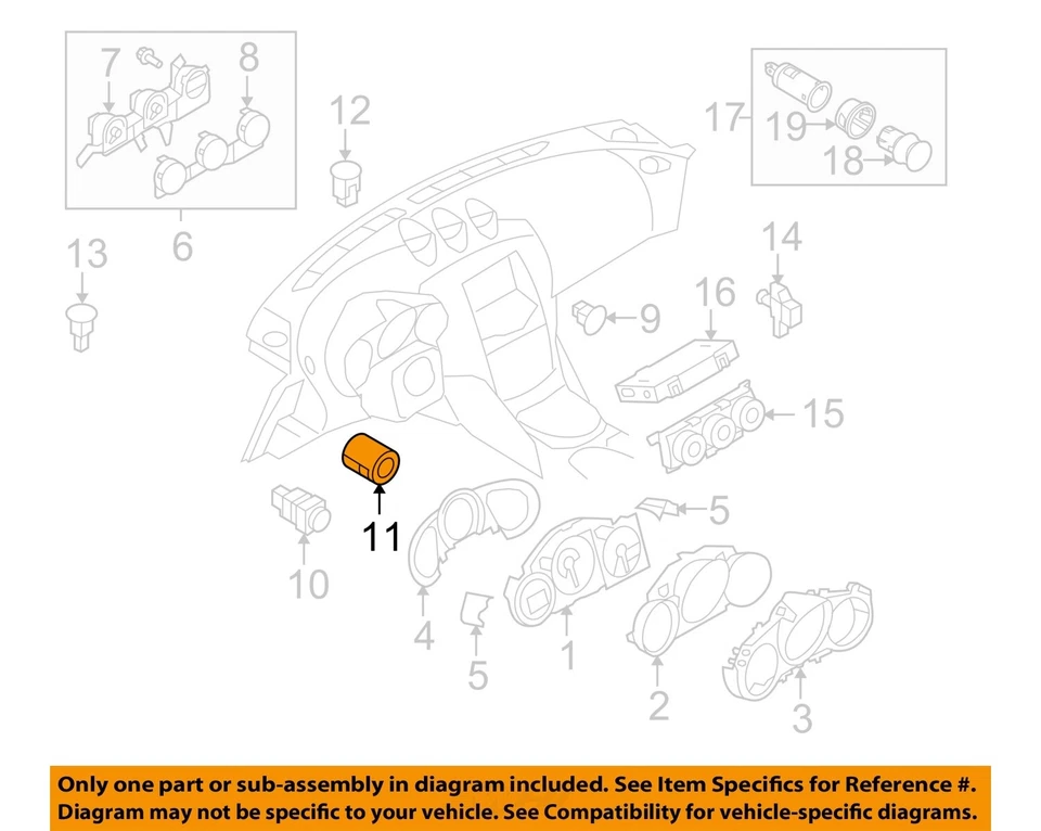 Interruptor de encendido usado se adapta a: Nissan Quest 2011 botón de arranque y parada montado en el tablero Foto 3 de 4