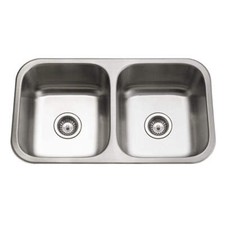 Houzer ED-3108-1 Elite 31" Undermount Double Bowl Kitchen Sink with Strainer