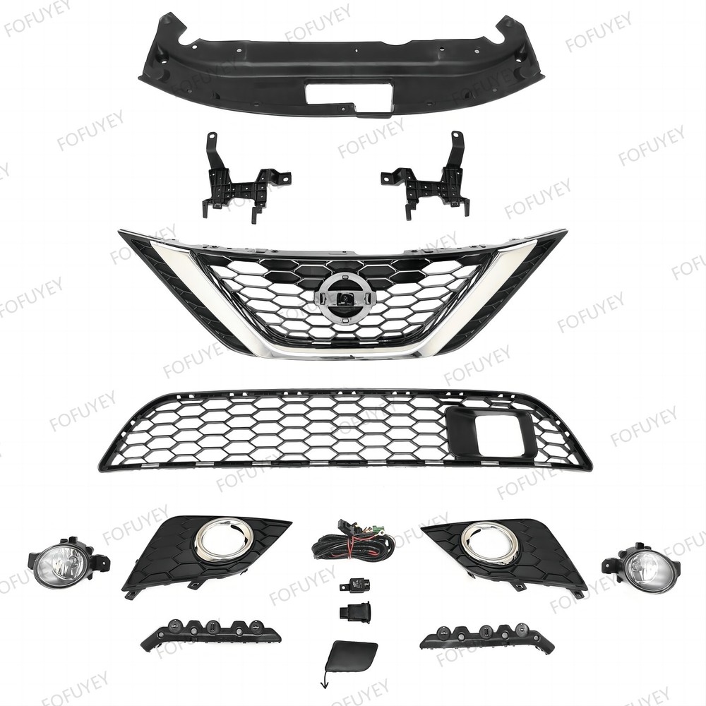12PC For Sentra 2016-2019 Front Radiator Support Cover Grille Mesh Fog light kit