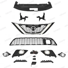 12PC For Sentra 2016-2019 Front Radiator Support Cover Grille Mesh Fog light kit