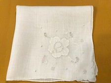     Vintage Antique Floral Delicate Floral Bridal Wedding Hankie    