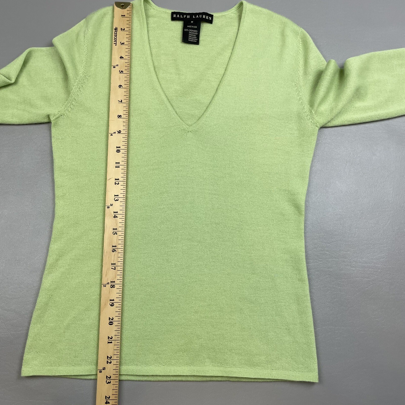 Ralph Lauren Black Label Cashmere VNeck Sweater Light Green Women's Medium eBay