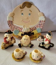 Vintage Collectible 1997 POPULAR IMPORTS Miniature Resin Tea Set: Humpty Dumpty