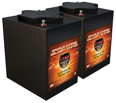 QTY 2 VMAX V6-225 DEEP CYCLE AGM 6V 225AH EA Battery MAINTENANCE FREE HI PERF.