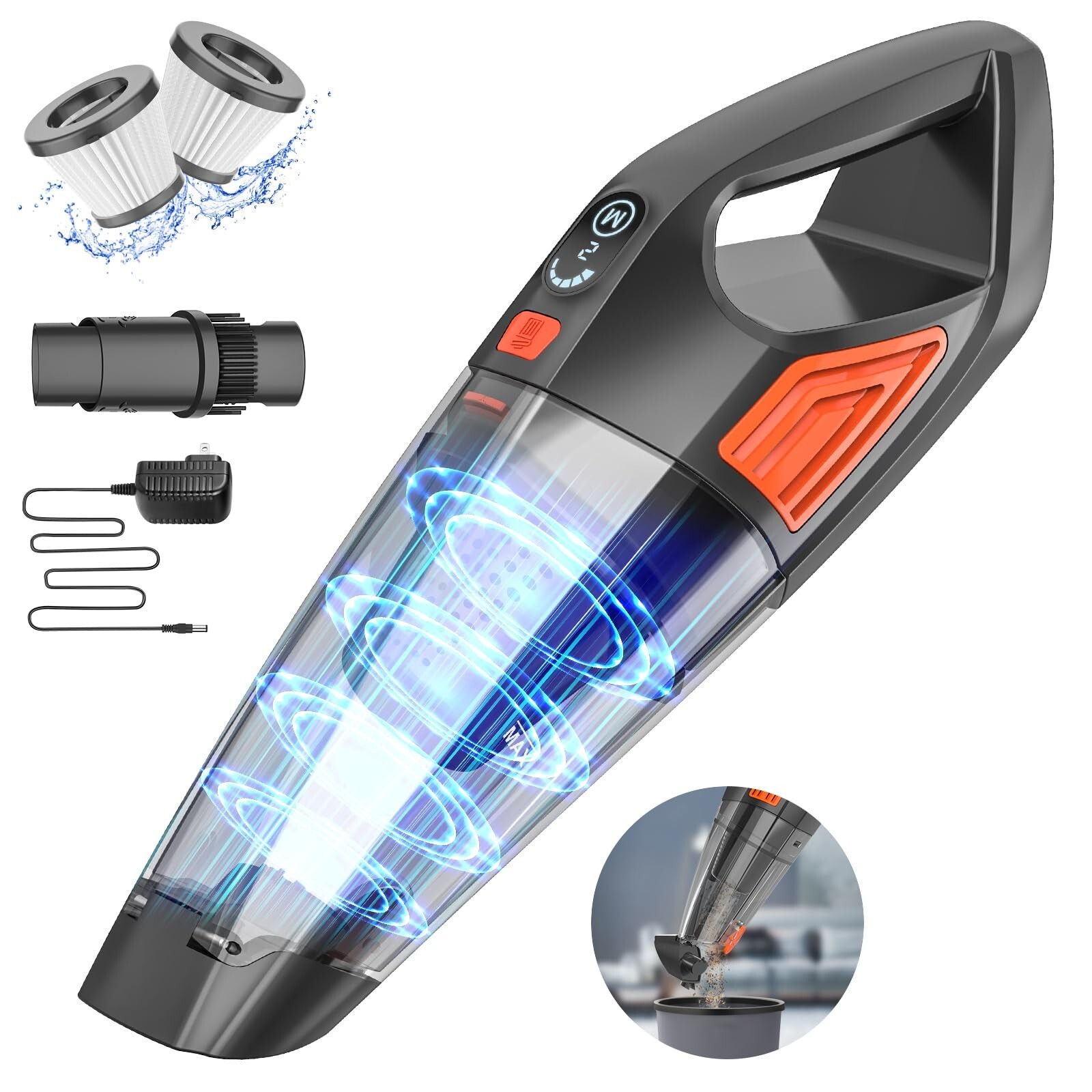 Handheld Vacuum Cordless Car Vacuum, Dust Buster Hand Vcauum Rechargeable wit...