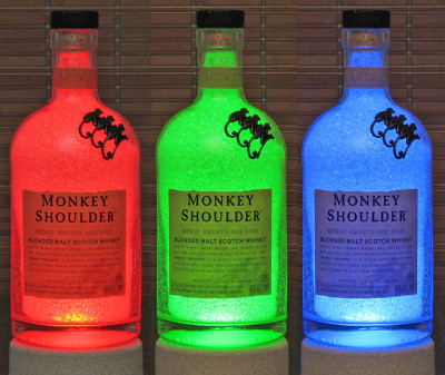 Monkey Shoulder Whiskey 16 Color Changing Remote Control LED Liquor Bottle Lamp