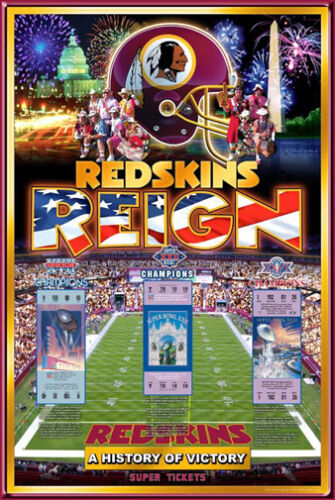Washington Redskins 3-TIME SUPER BOWL CHAMPIONS Official NFL 24x36 POSTER - Picture 1 of 1