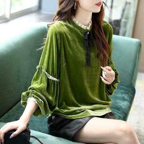 Womens Velvet Casual Fashion Tops 