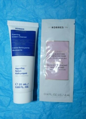 NEW SEALED KORRES Greek Yoghurt Foaming Cream Cleanser & AHAS Resurfacing Mask  