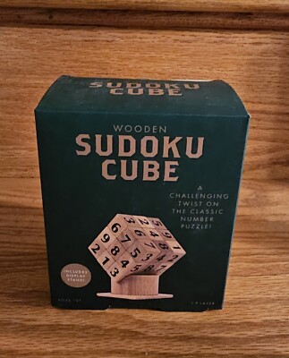 Sudoku Cube Wooden Number Puzzle NEW Unopen Box 27 Cubes + Stand