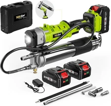 Electric Grease Gun Kit with 2 4000mAh Batteries Cordless Bright LED 1797