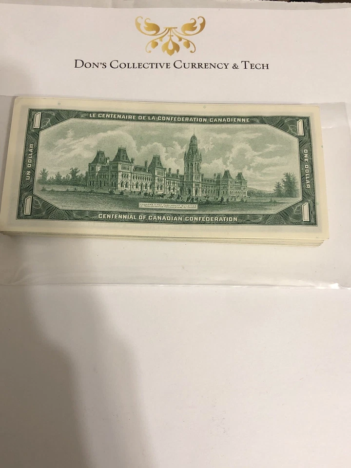 1967 Canada One Dollar $1 Bill Crisp Clean Uncirculated W/ Collector Packaging - Image 4 of 4