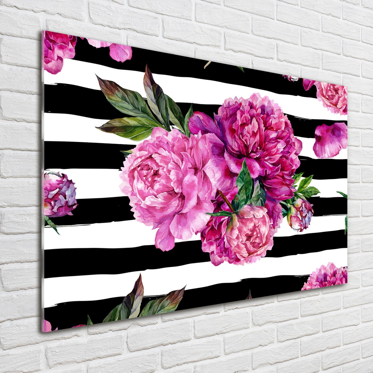 Planche De Cuisine En Verre Trempé Tulup, Motif Pivoines Roses, 60x52 Cm, Moderne