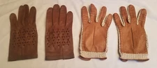 Beautiful Vintage Leather Driving Gloves Made In Italy and Czechoslovakia