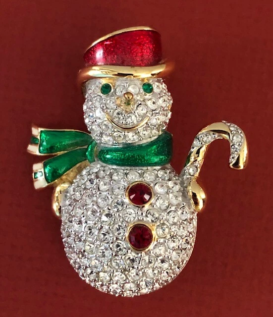 Swarovski snowman best sale brooch