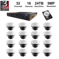 NVR Kit:32 Channel NVR Pre-installed 24TB Hard Disk 5MP IP Camera