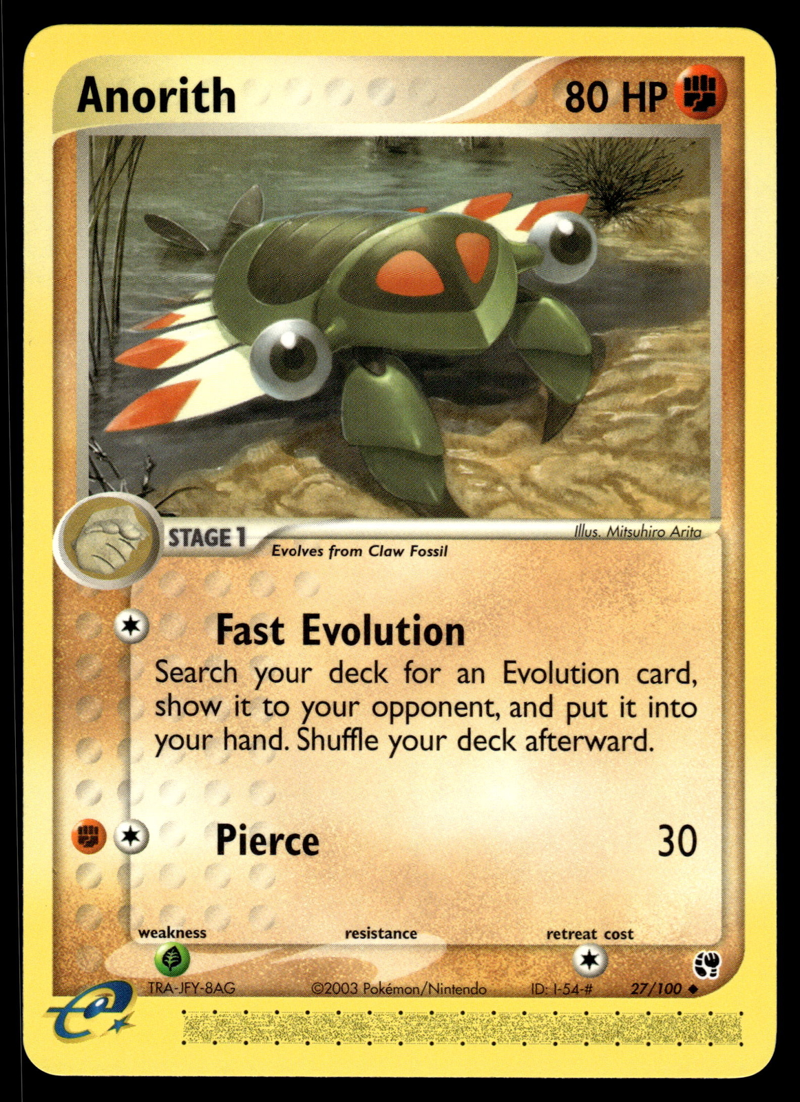 Anorith #27/100 Sandstorm Pokemon Near Mint or Better