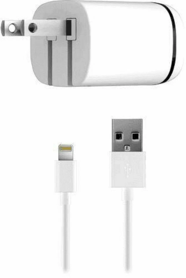 NUEVO Cargador de Pared Solo Inalámbrico Doble USB AC 17 Watt Cable de 5 pies Blanco para iPhone Foto 2 de 4