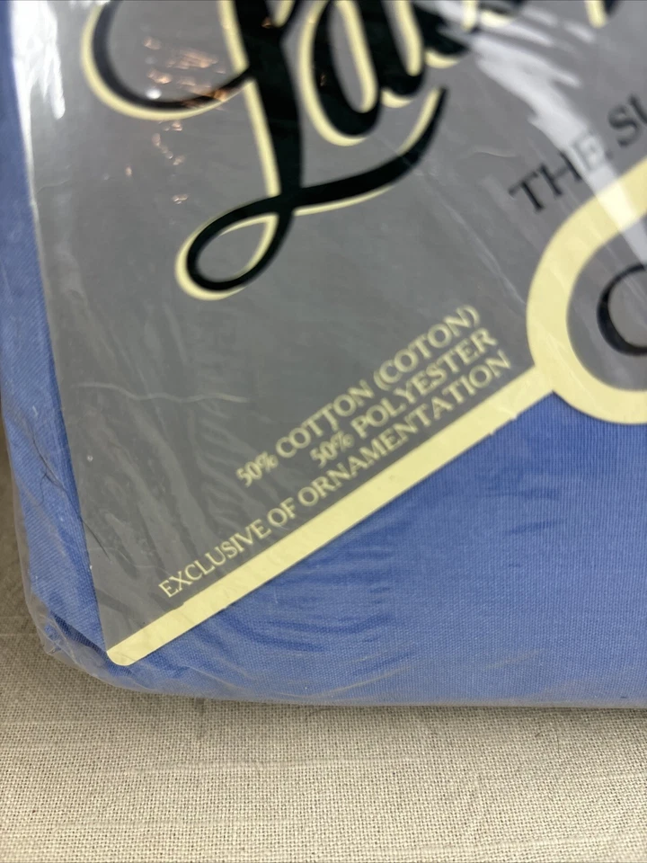 Juego de sábanas Lady Pepperell azul percal sólido COMPLETO 4 piezas hecho en EE. UU. nuevo sellado Foto 3 de 4