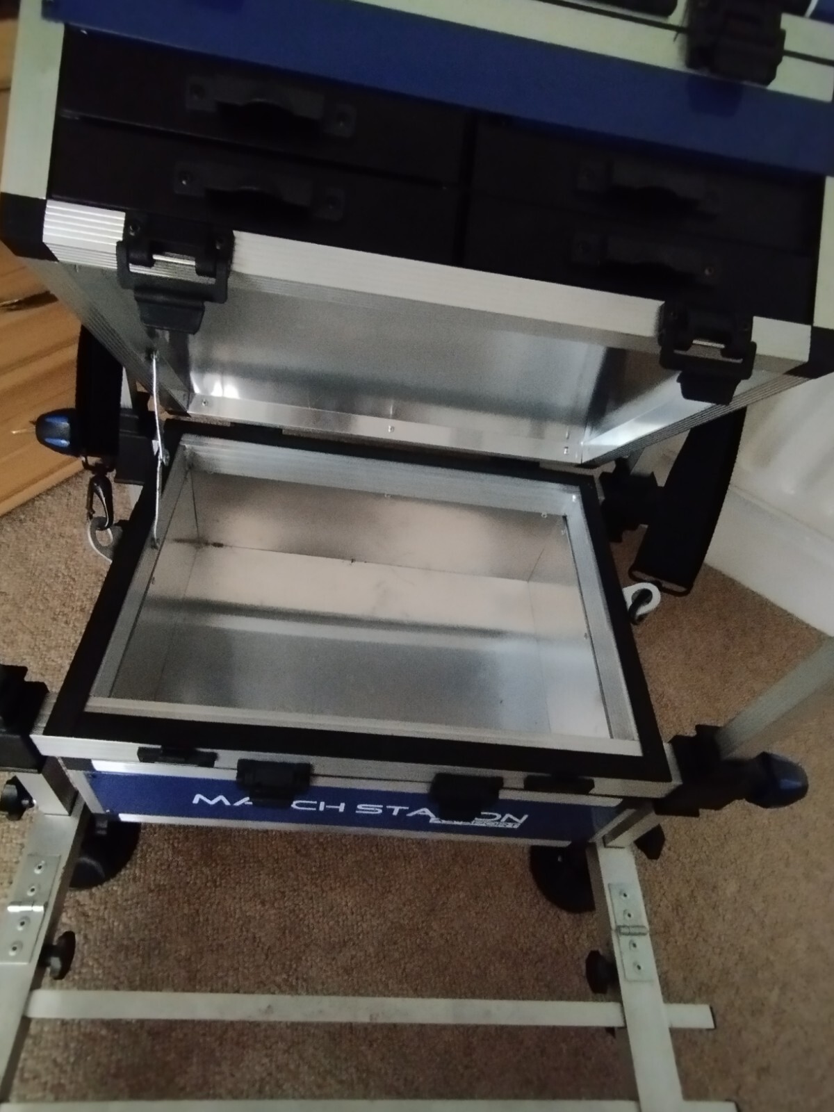 Matchstation fishing seat box,With foot plate/back rest eBay