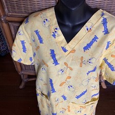 Scrub Tweety Warner Brothers Inc. "Adorable Tweety"Top Cotton Blend Size S 4/6