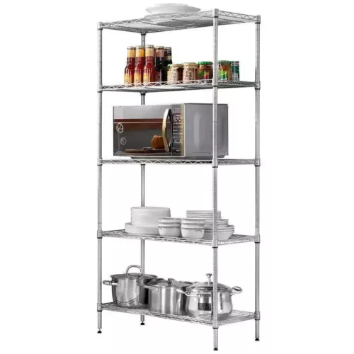 Scaffale a 5 livelli regolabile filo metallo scaffale scaffale garage portaoggetti organizer - Foto 15 di 25