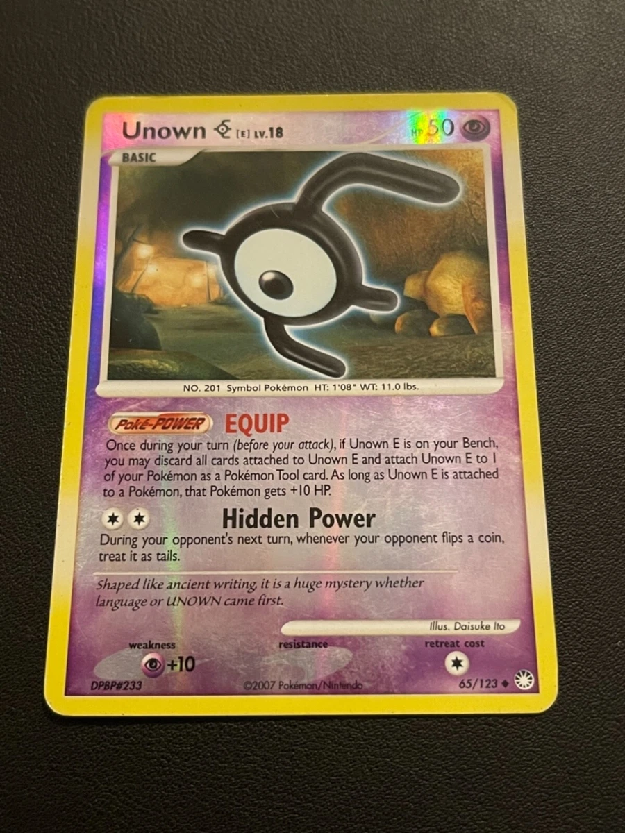 Unown E Reverse - Mysterious Treasures Pokémon card 65/123