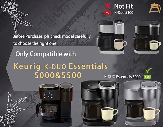 12 Cups Coffee Carafe Compatible for KEURIG K-DUO Essentials Coffee Machine 5000