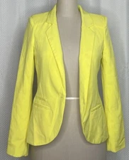 CASTING WOMEN'S BLAZER LONG SLEEVE OPEN FRONT YELLOW SIZE SMALL 
