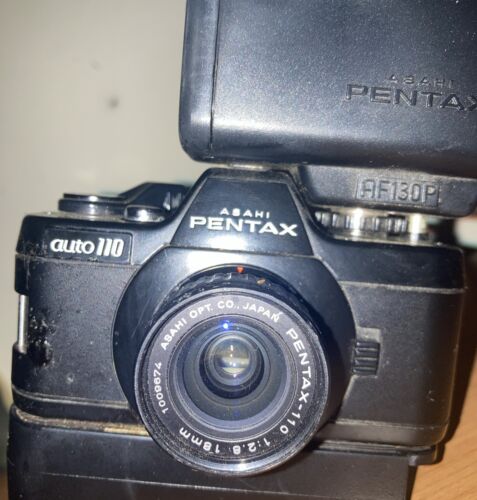 Vintage Pentax Auto 110 1:28 18mm Asahi Mini aparat AS IS D5 - Zdjęcie 1 z 7