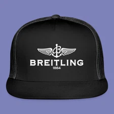 Breitling 1884 Black Adjustable Trucker Hat Adult Size