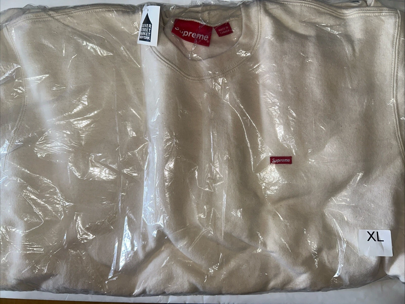 Sweat col rond Supreme FW19 petite boîte   XL   Naturel
