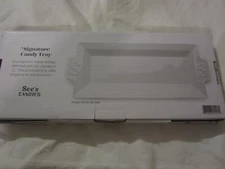 See's Candies Signature Candy Tray, Porcelain MIP White in Box Unused