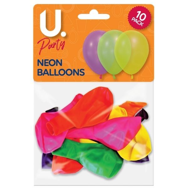 B&Q -  10 Neon Latex Balloons Pack Vibrant Neon Colours 10 Bright Latex Balloons To Energise Any Party Great For Parties For Birthdays - Image 3