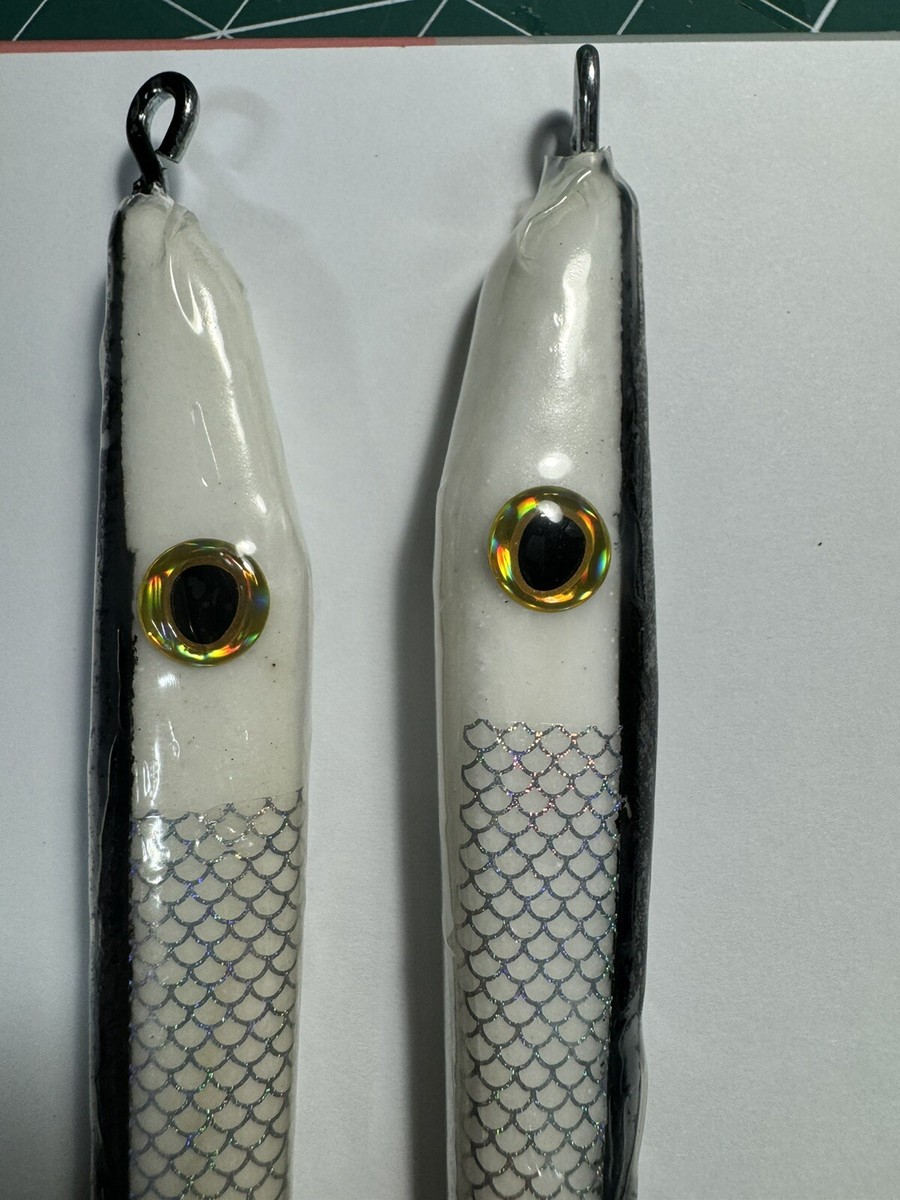 SAND EEL COD HALIBUT JIGS, GLOW IN THE DARK X 200g SPEED JIGS