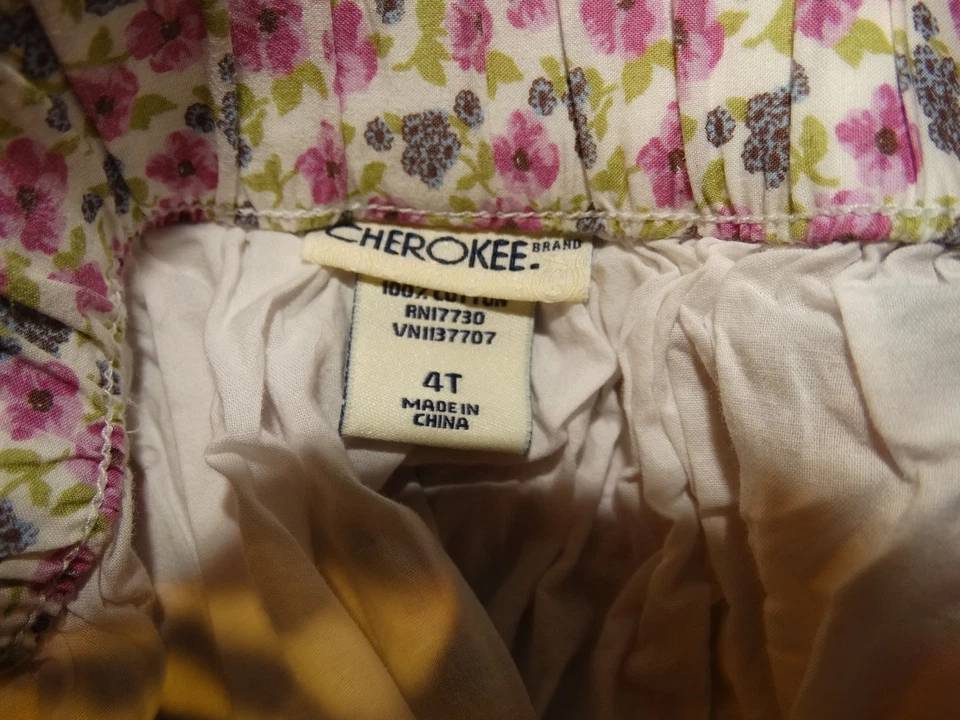 TODDLER GIRLS CHEROKEE MULTI COLOR FLORAL SKIRT SIZE 4T LINED 100% COTTON - Image 2 of 4