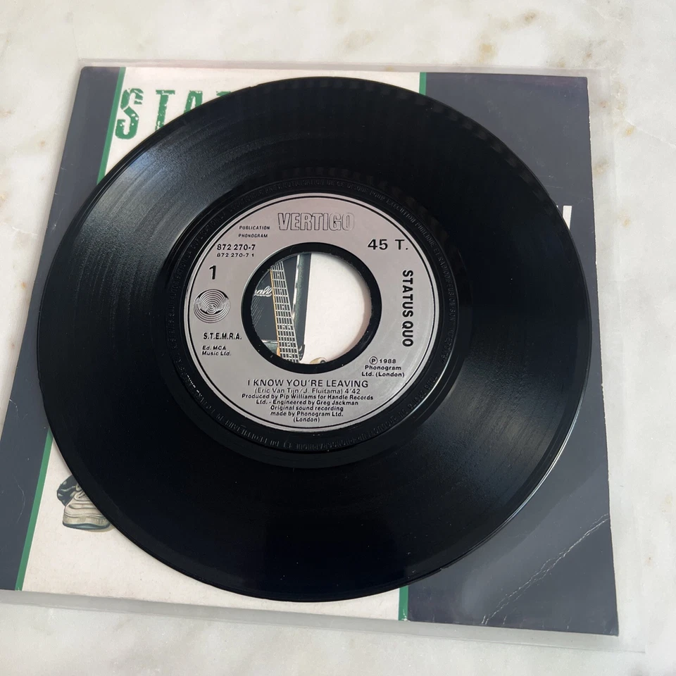 STATUS QUO - RARE FRANCE SP (7") "I KNOW YOU'RE LEAVING"** - Photo 3/3