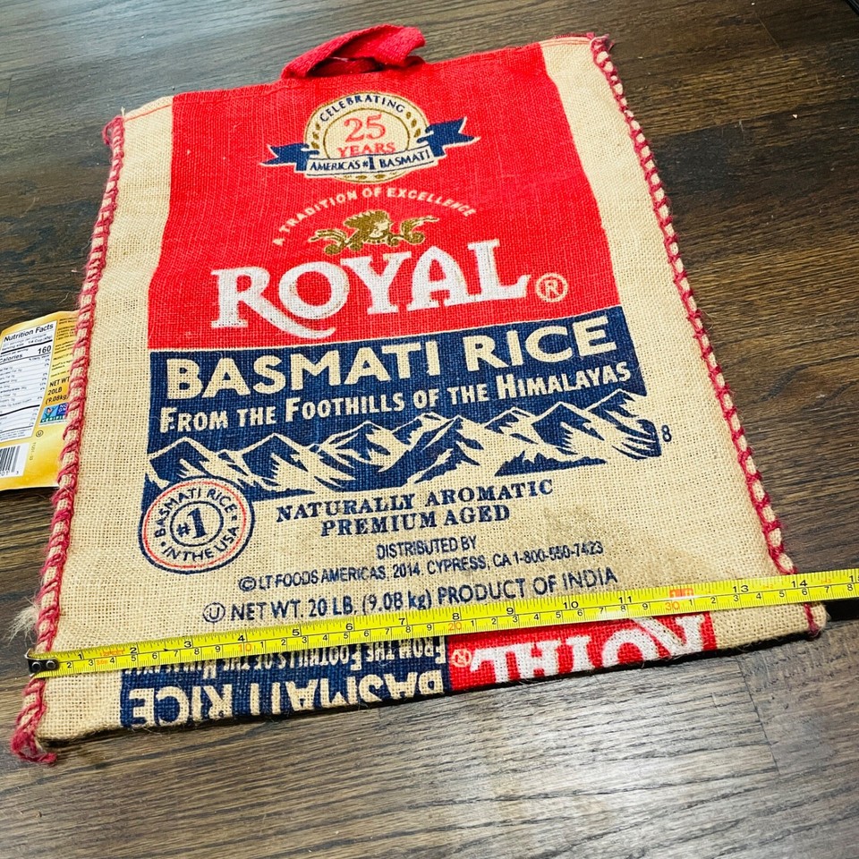 Purse Royal Basmati Rice Tote With Handles and Zipper Burlap BAG ONLY 20lb size eBay