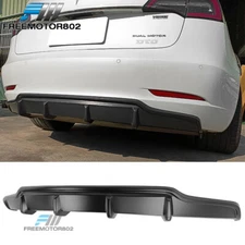 Fits 17-23 Tesla Model 3 Unpainted Black V Style Rear Lip Bumper Diffuser